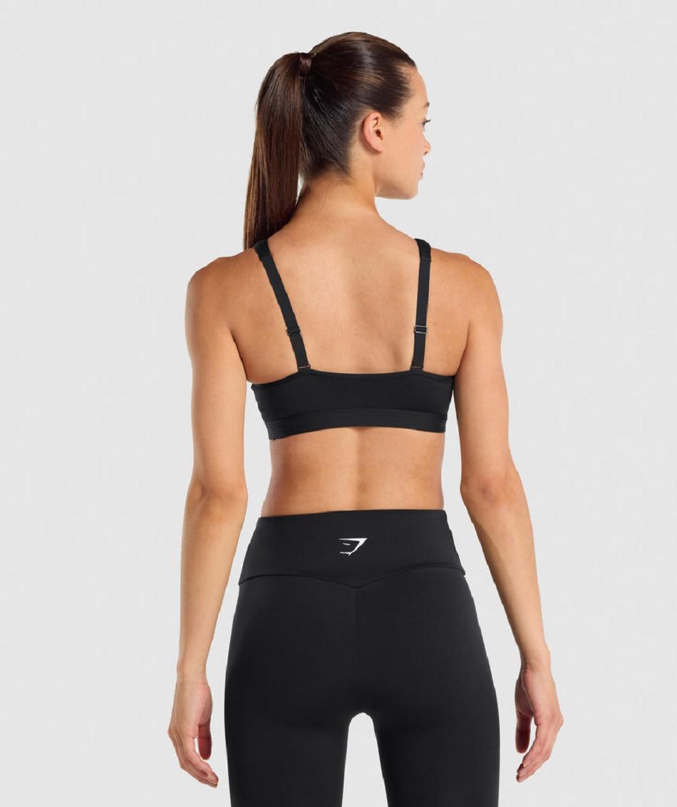 Gymshark Scoop Neck Ženske Sportski Grudnjak Crne | HR 3393QMA